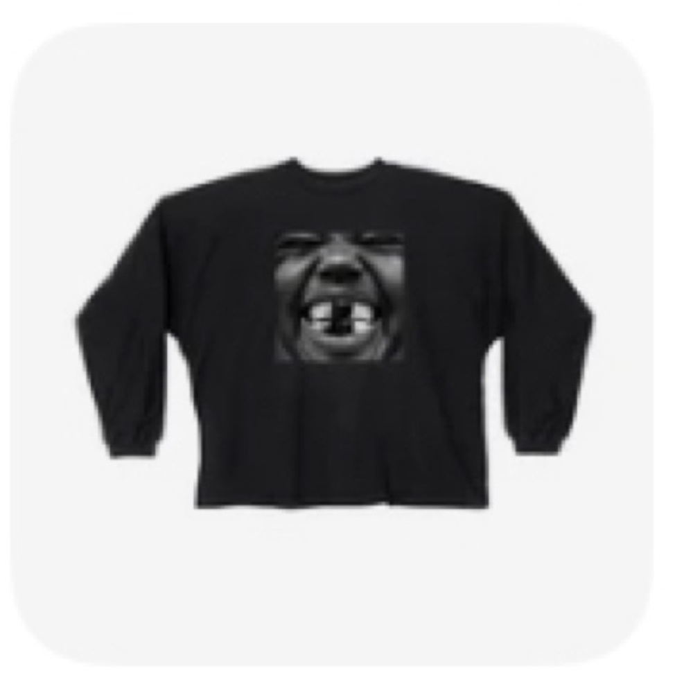 YZY Graphic T-Shirt with Smiling Face Print